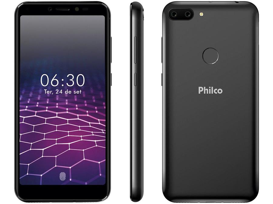 Smartphone Philco PCS01 64GB Preto 4G Octa-Core - 4GB RAM Tela 5,45" Câm. Dupla + Selfie 5MP