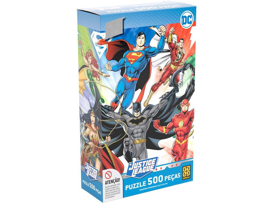 Quebra-cabeça 500 Peças Heróis DC Comics - Puzzles Adultos Liga da Justiça