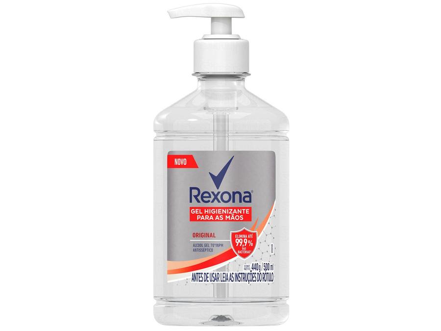 Gel Higienizante Rexona Original Elimina - até 99,9% das Bactérias 500ml Garrafa com Pump