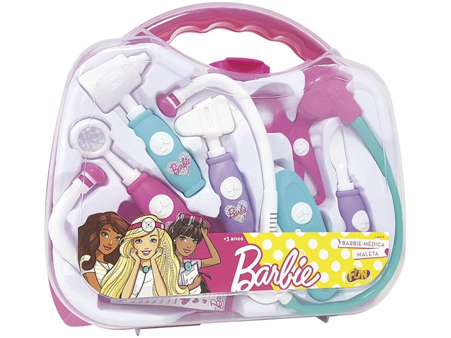 Maleta Médica Barbie Kit Fun 8 Peças -