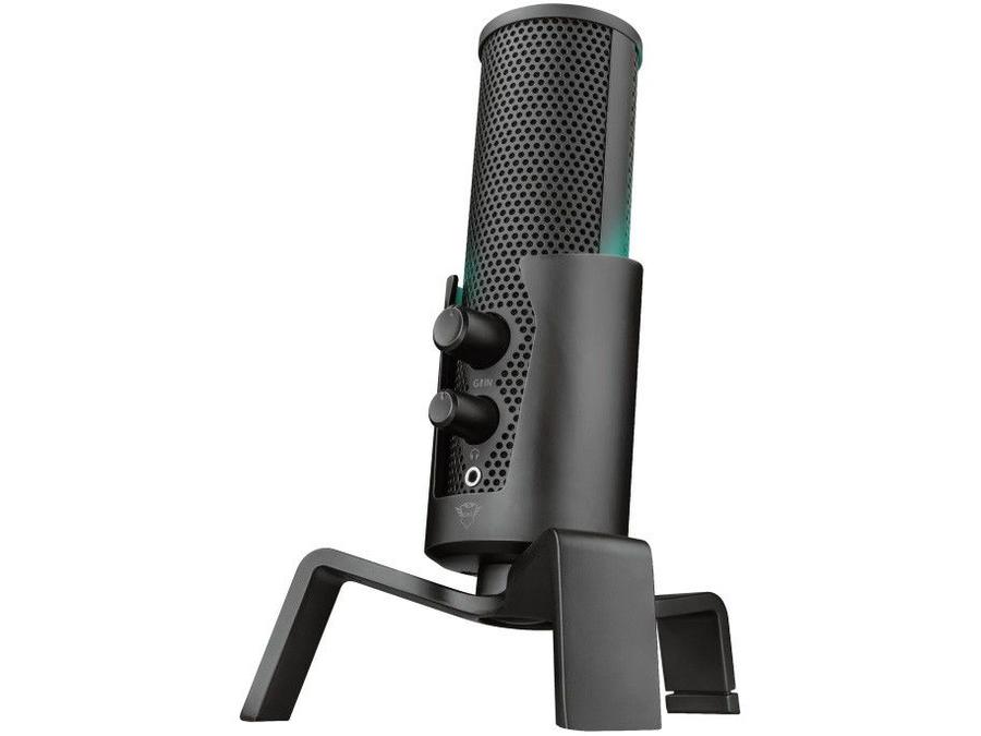 Microfone Condensador Profissional Streaming - para PC Trust Fyru GXT 258 USB com Tripé