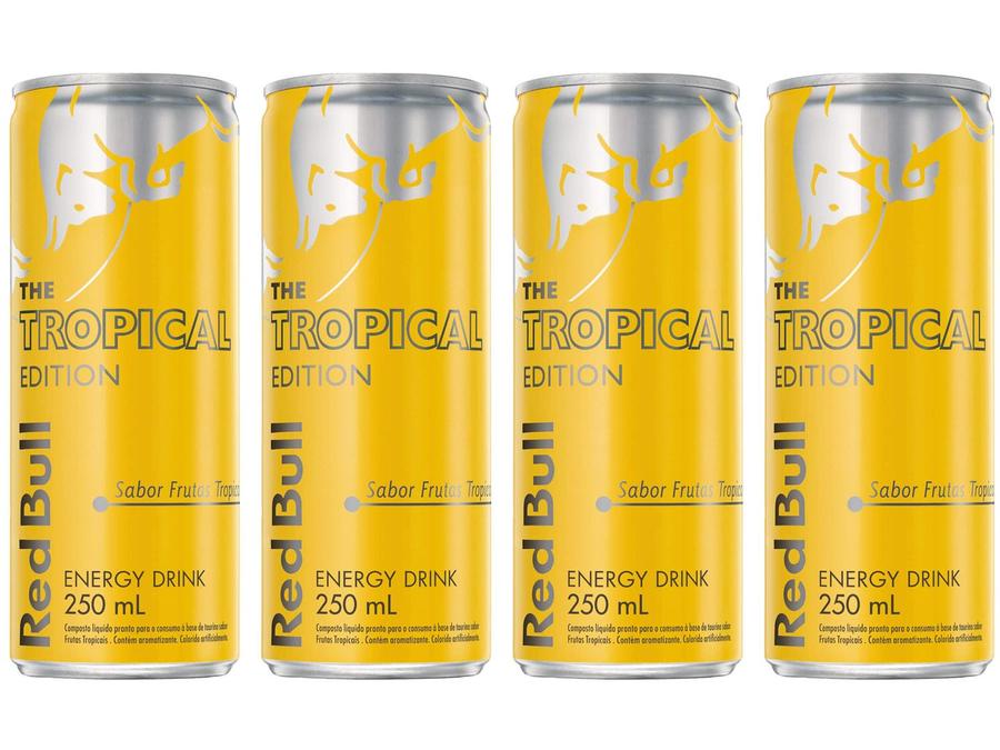 Bebida Energética Red Bull Tropical Edition - Frutas Tropicais 250ml 4 Unidades