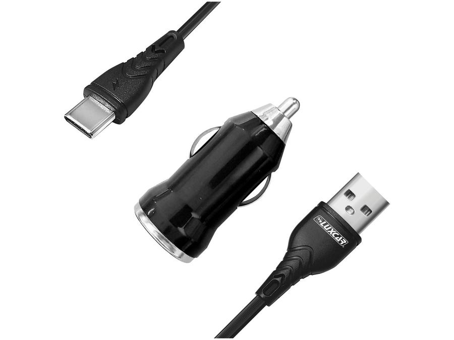 Carregador Veicular 1 Entrada com Cabo USB-C 1m - Luxcar 3725