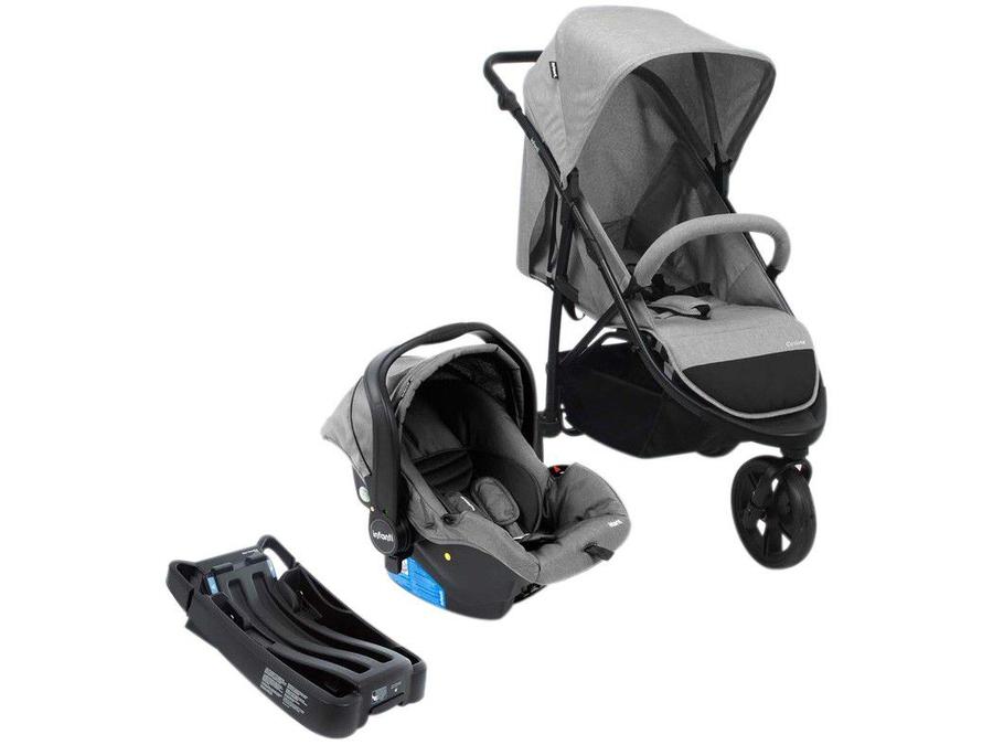 Carrinho de Bebê com Bebê Conforto Infanti - Travel System Collina Trio 3 Rodas 0 a 15kg