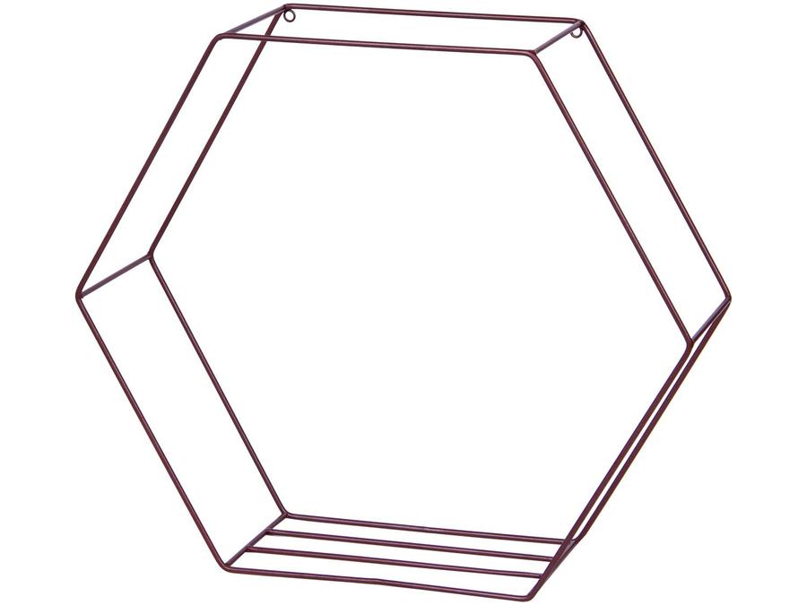 Nicho Marrom Hexagonal 50x47cm 1 Prateleira - Shangai 23-898