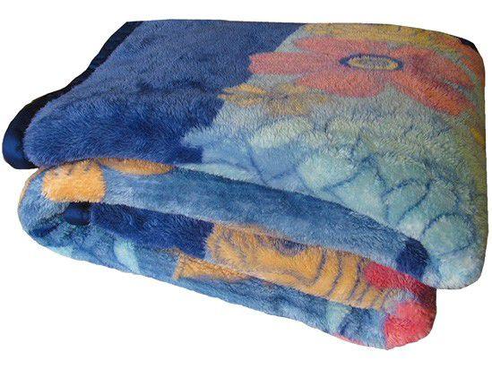 Cobertor Casal Jolitex Microfibra 100% Poliéster - Dyuri Amazonas Azul