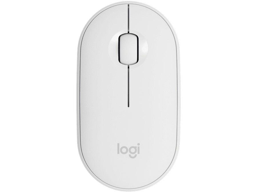 Mouse sem Fio Logitech Óptico 1000DPI - Pebble i345 Branco Original