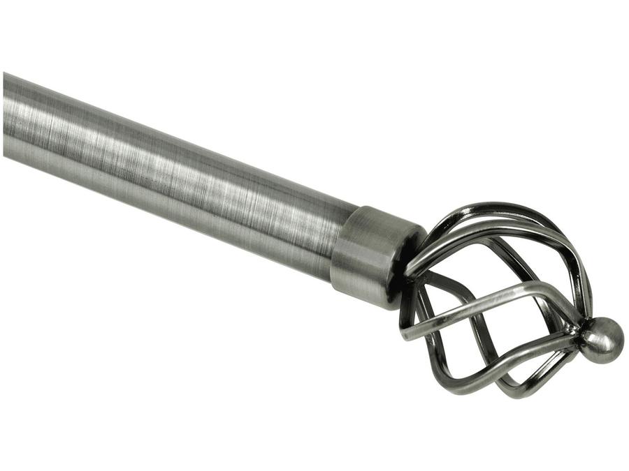 Varão de Cortina Extensível 1,20m a 2,10m 25/28mm - Evolux Ponteira Coroa Cromado