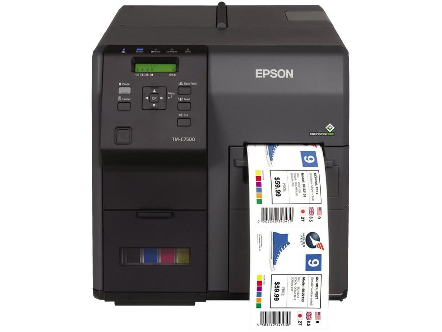 Impressora de Etiquetas Coloridas Jato de Tinta - Epson ColorWorks TM-C7500G