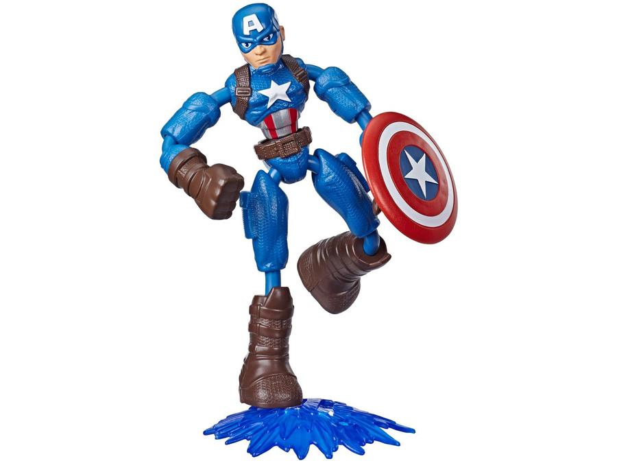 Boneco Capitão América Marvel Vingadores - Bend and Flex 15cm Hasbro