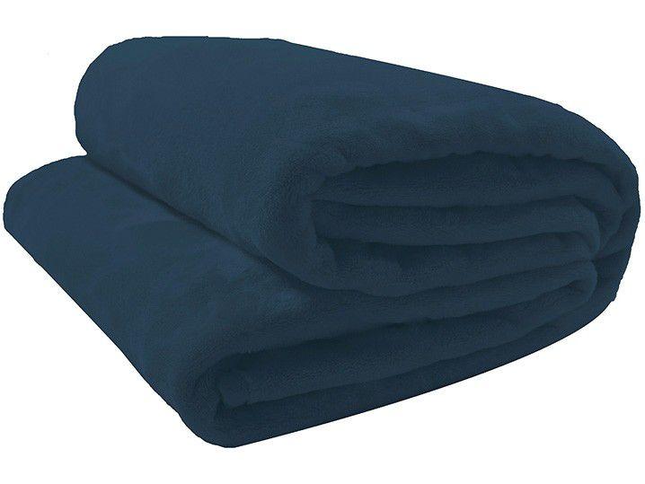 Cobertor Casal Camesa Microfibra 100% Poliéster - Velour Neo Azul Marinho