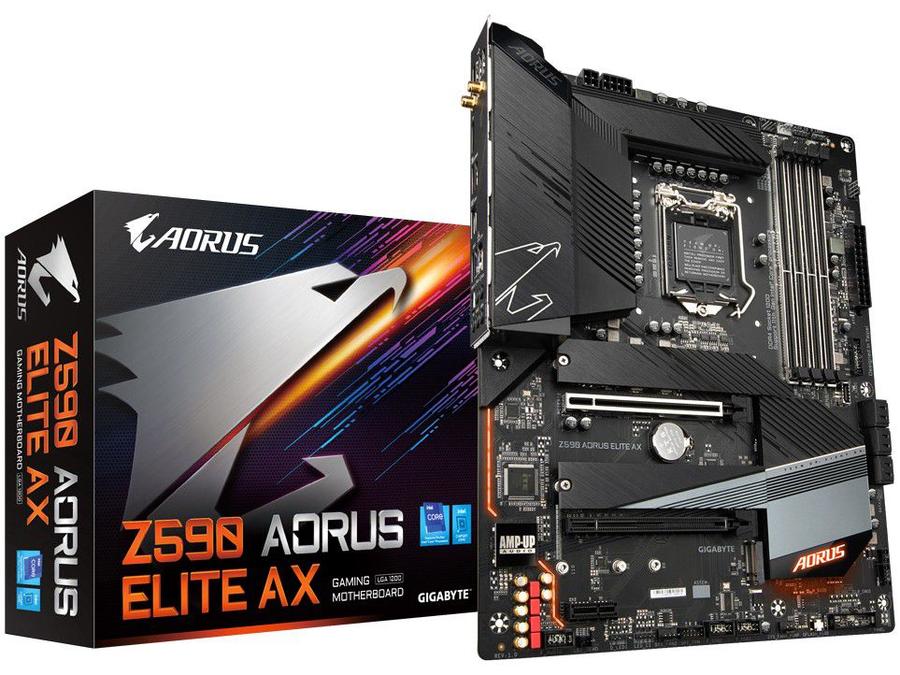 Placa Mãe Gigabyte Z590 Aorus Elite AX Intel - LGA 1200 DDR4 ATX