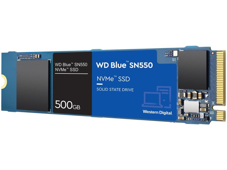 SSD 500GB Western Digital Blue NVMe M.2 2280 PCIe - 2,5" Leitura 2400MB/s e Gravação 1950MB/s SN550