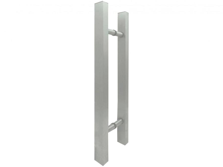 Puxador de Porta de Vidro e Madeira Ducon Metais - Classic CL3120 60cm Escovado com Verniz