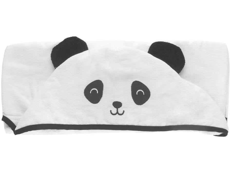 Toalha de Banho para Bebê Teka com Capuz - 100% Algodão Kids Panda Branco e Preto