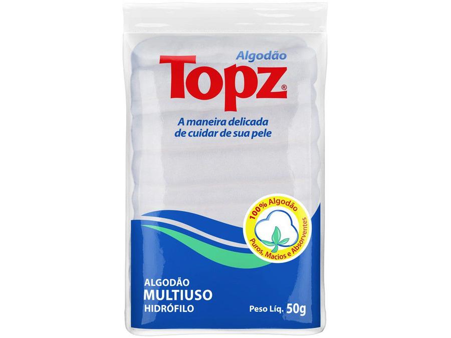 Algodão Hidrófilo Sanfonado Topz Multiuso Zig Zag - 50g
