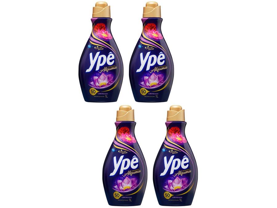 Kit Amaciante Ypê Alquimia Liberdade Concentrado - 1L 4 Unidades