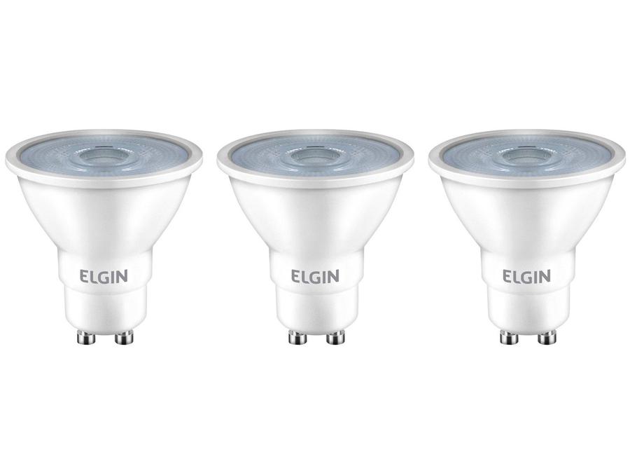 Kit Lâmpadas de LED 3 Unidades Branca GU10 6W - 6500K Elgin Dicroica