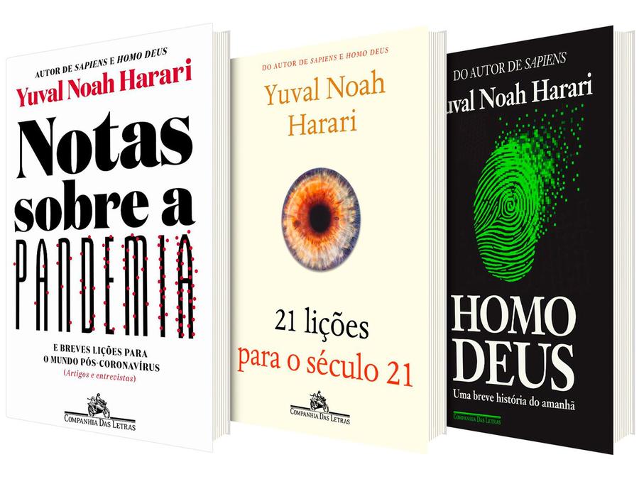 Kit Livros Yuval Noah Harari Homo Deus + 21 Lições - para o Século 21 + Notas Sobre a Pandemia