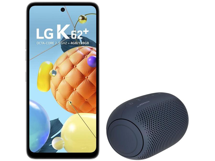 Smartphone LG K62+ 128GB Branco 4G Octa-Core - 4GB RAM 6,59" + Caixa de Som LG XBoom Go