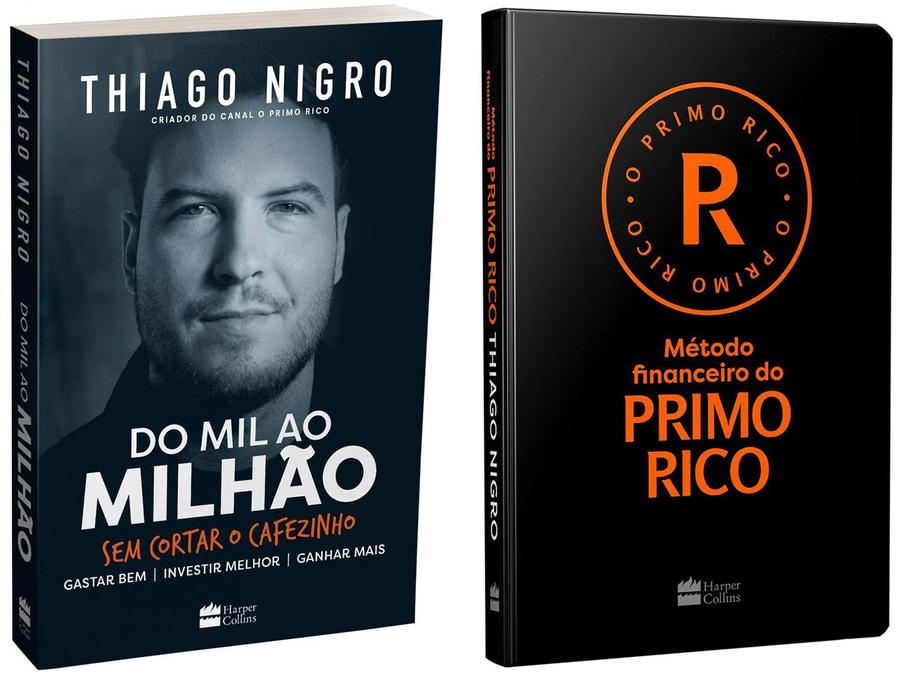 Kit Livros Do Mil ao Milhão + Método Financeiro - Do Primo Rico Thiago Nigro
