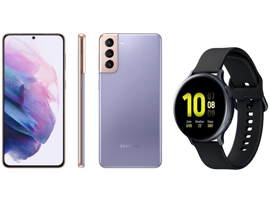 Smartphone Samsung Galaxy S21+ 256GB Violeta 5G - 8GB RAM + Smartwatch Galaxy Watch Active2