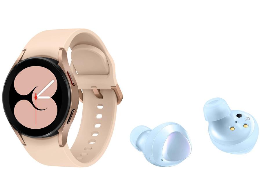 Smartwatch Samsung Galaxy Watch4 LTE Ouro Rosé - 40mm + Fone de Ouvido Bluetooth Galaxy Buds+