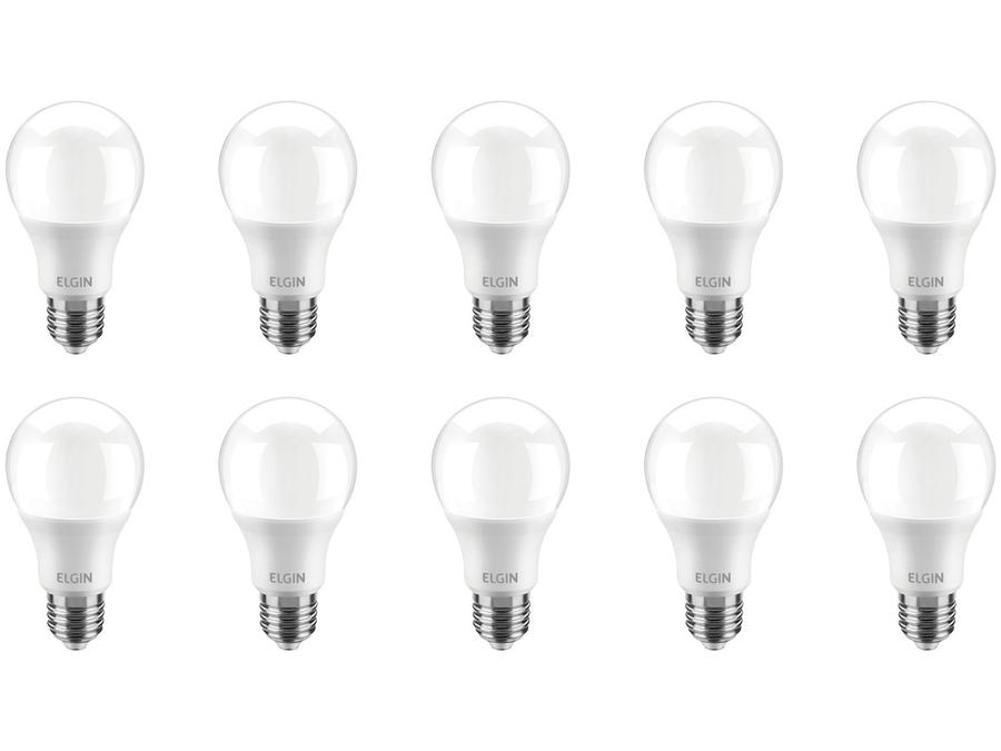 Kit Lâmpada de LED Elgin Branca E27 12W - 6500K Bulbo A60 com 10 Unidades