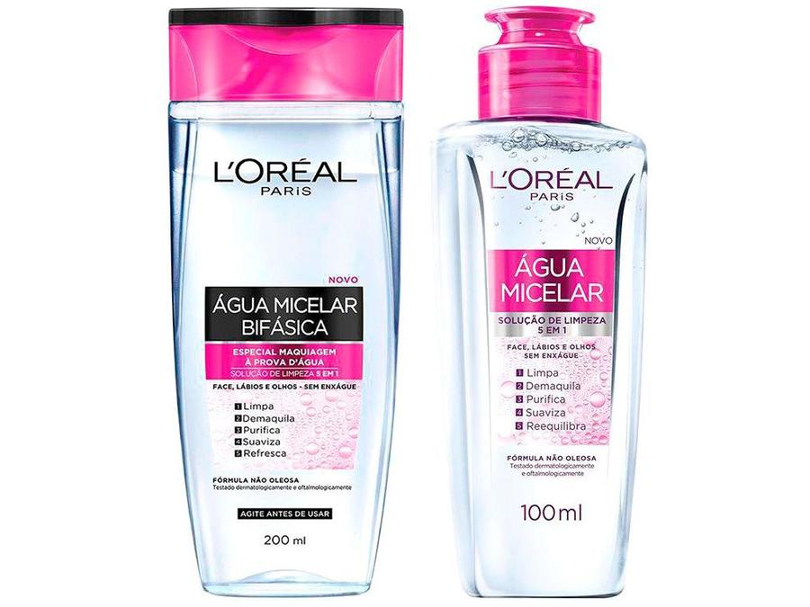 Água Micelar Loreal Paris Bifásica - 200ml + Água Micelar Loreal Paris 100ml