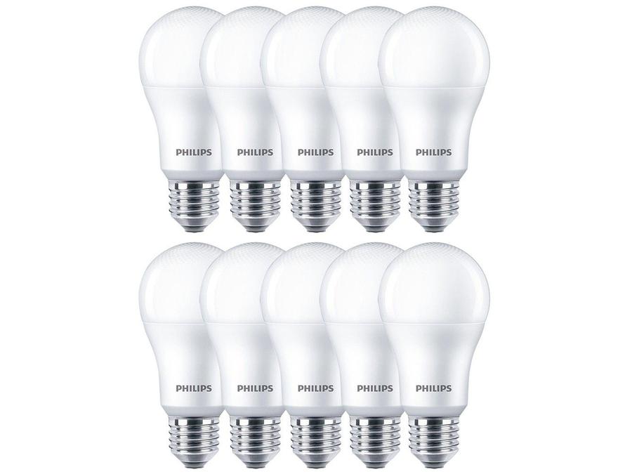 Kit Lâmpada LED Bulbo Philips 9W Amarela E27 - 3000K 10 Unidades