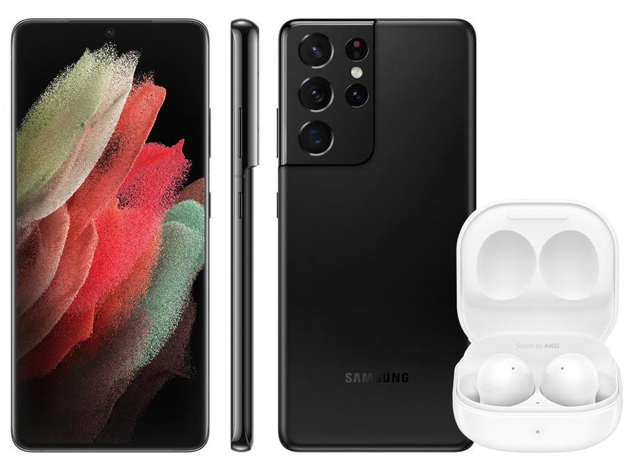 Smartphone Samsung Galaxy S21 Ultra 256GB Preto - 5G + Fone de Ouvido Bluetooth Galaxy Buds2