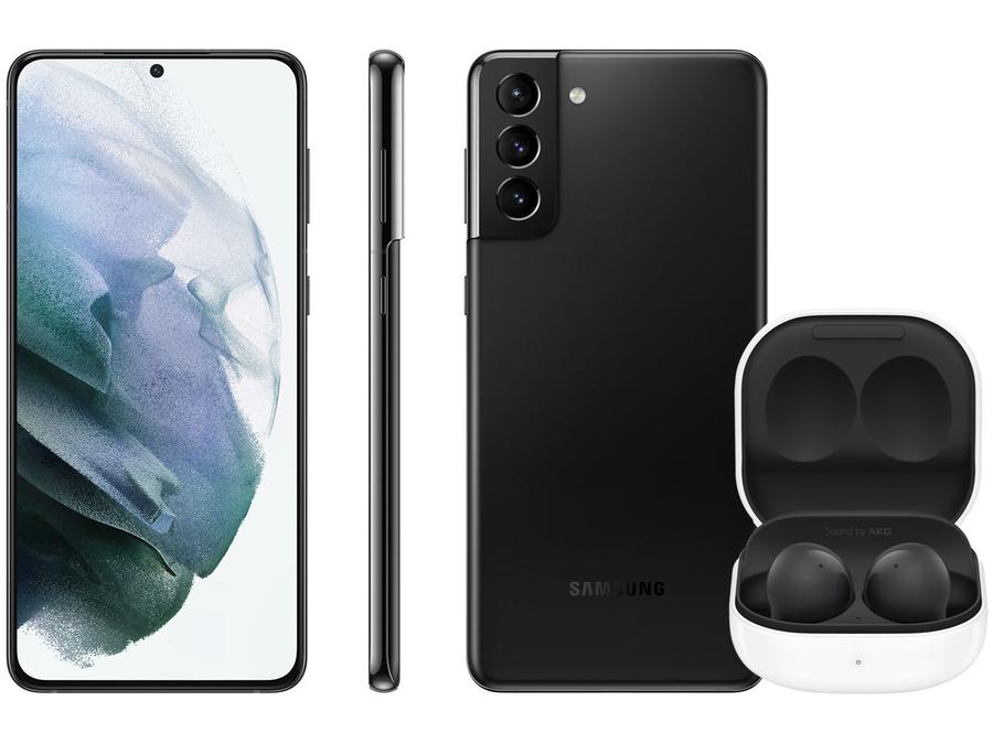Smartphone Samsung Galaxy S21+ 256GB Preto 5G - 8GB RAM + Fone de Ouvido Bluetooth Galaxy Buds2