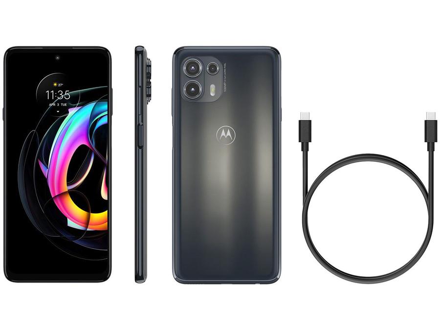 Smartphone Motorola Edge 20 Lite 128GB Grafite 5G - 6GB RAM + Cabo USB-C para USB-C 2m