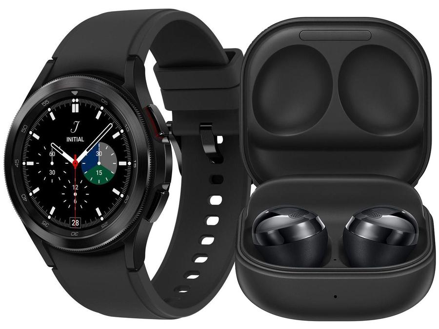 Smartwatch Samsung Galaxy Watch4 Classic BT Preto - 42mm + Fone de Ouvido Bluetooth Buds Pro