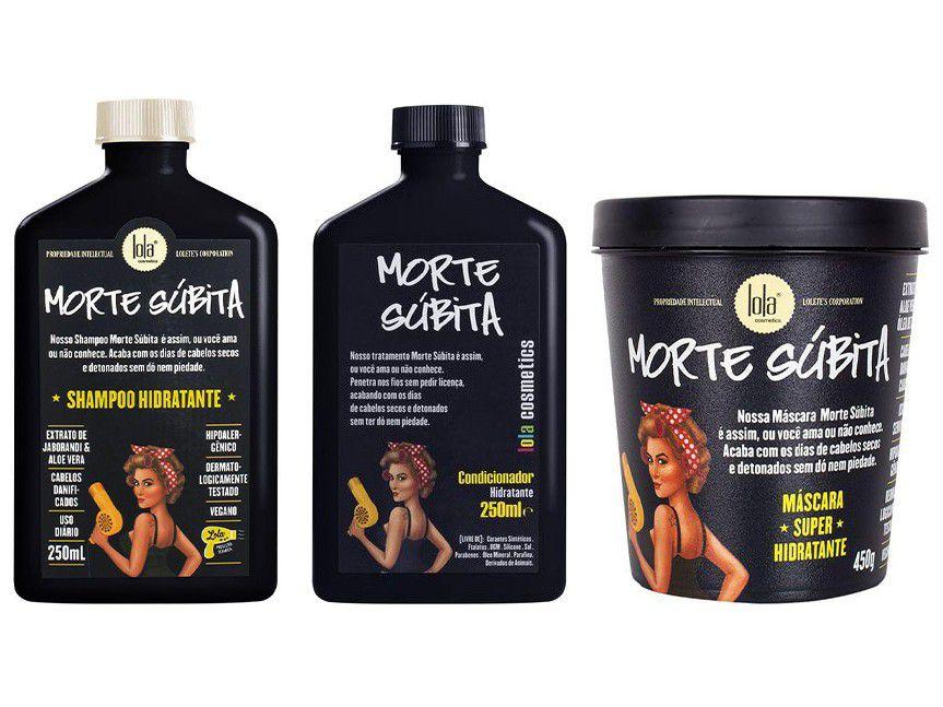 Kit Lola Cosmetics Morte Súbita Shampoo - Hidratante + Condicionador + Máscara de Tratamento