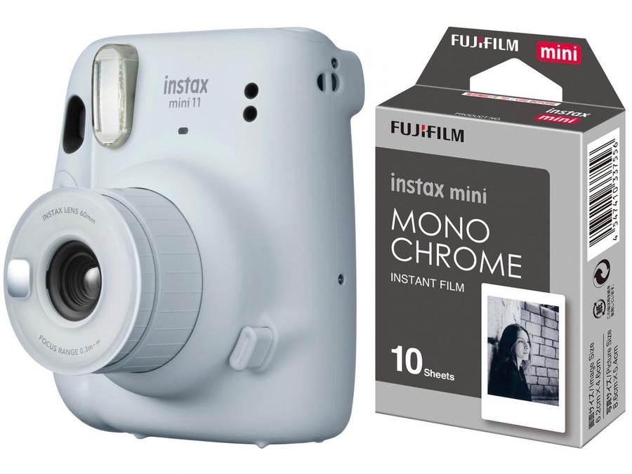 Instax Mini 11 Fujifilm Branca Flash - Automático + Filme Instantâneo com 10 Poses