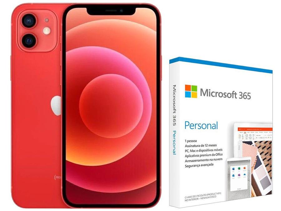 iPhone 12 64GB PRODUCT (RED) Tela 6,1" 12MP - iOS + Microsoft 365 Personal Office 365 apps 1TB