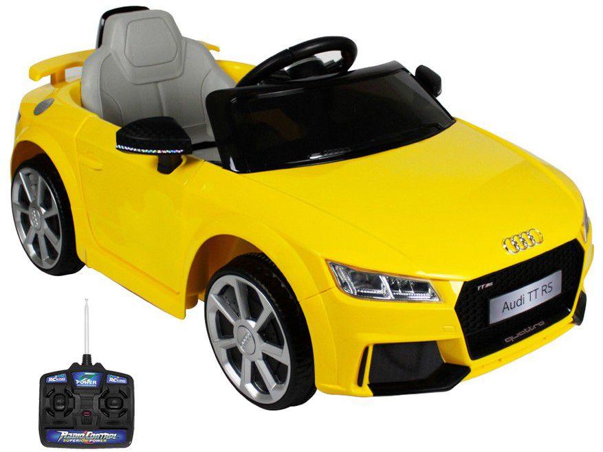 Carro Elétrico Infantil Amarelo Audi TT RS 12V - com Controle Remoto 2 Marchas