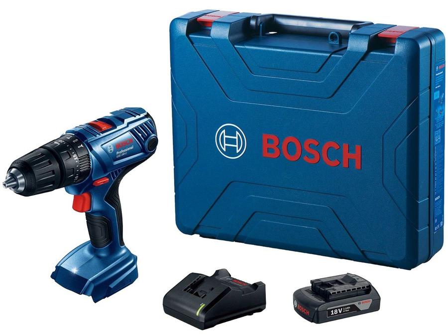 Furadeira e Parafusadeira a Bateria de Impacto - Bosch 18V Velocidade Variável e Reversível 1/2"