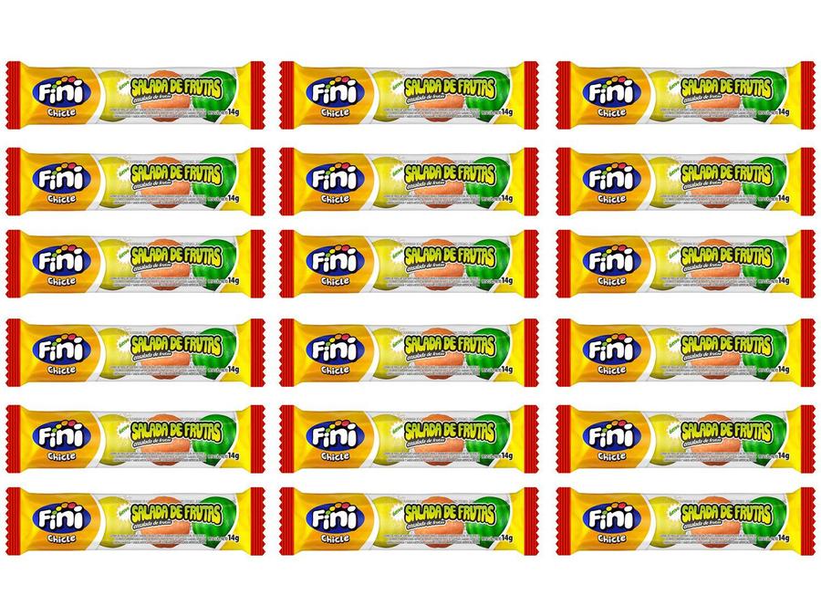 Goma de Mascar Fini Chicle Salada de Frutas - 14g Pacote 18 Unidades