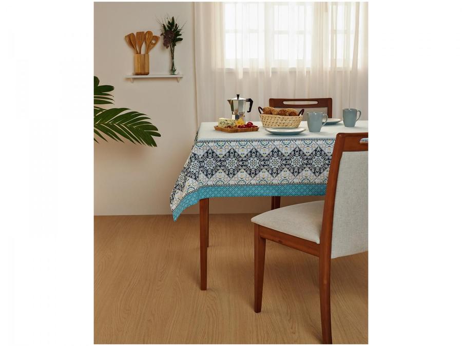 Toalha de Mesa Quadrada Lepper Azul - 140x140cm POP Faiança