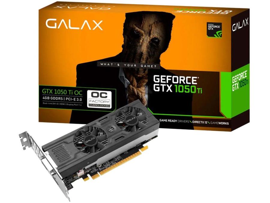 Placa de Vídeo Galax GeForce GTX 1050 TI 4GB - GDDR5 128 Bits 50IQH8DSQ3DD