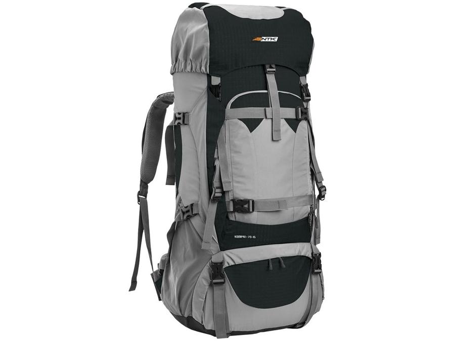 Mochila Cargueira de Trilha Nautika 70+15L - com Capa de Chuva GT Kompaz Cinza e Preta