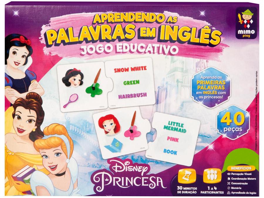 Jogo Aprendendo as Palavras em Inglês Princesas - Disney Mimo Toys