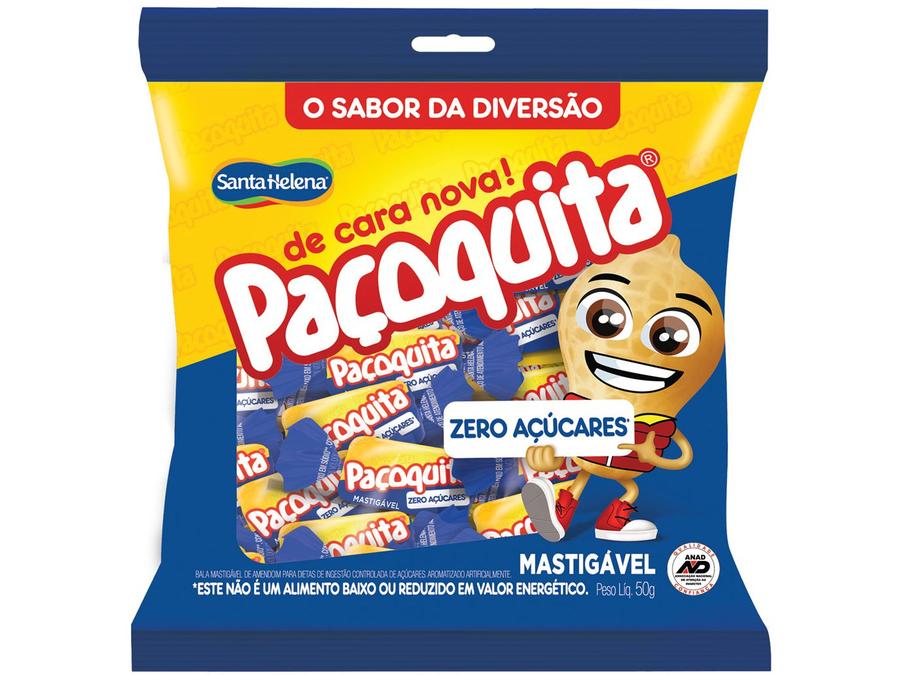 Bala Paçoquita Mastigável Paçoca sem Açúcar 50g -