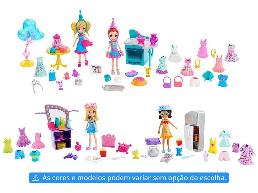 Boneca Polly Pocket Pacote de Festa - com Acessórios Mattel