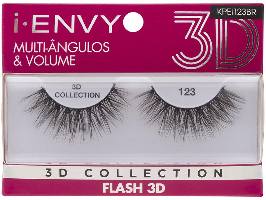 Cílios Postiços Volumosos 3D Inteiro - Kiss New York I-Envy Collection Flash 123