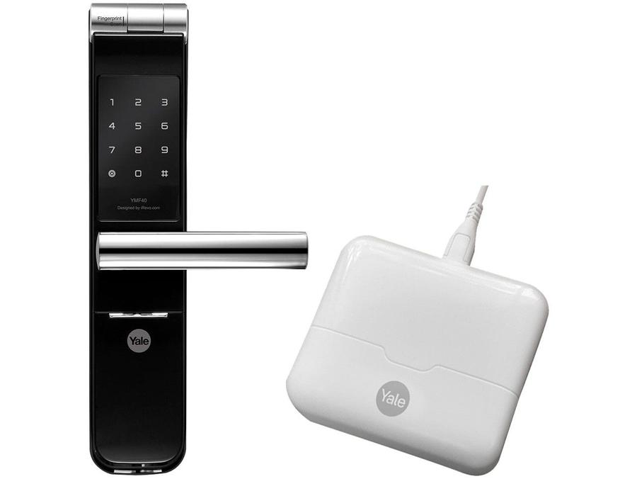 Fechadura Digital Yale YMF 40 com Senha e - Biometria Interna de Embutir Wi-Fi e Zigbee