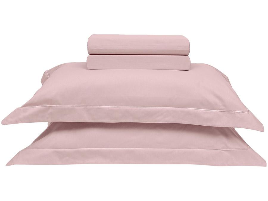 Jogo de Cama Casal Buettner 100% Algodão - 200 Fios Color Reffinata Rosé 4 Peças