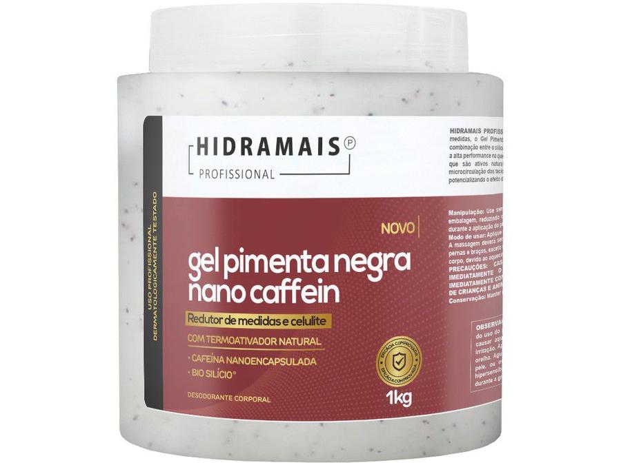Gel de Massagem Redução de Medidas Hidramais - Profissional Pimenta Negra Nano Caffein 1kg